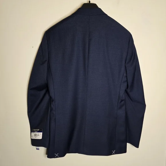 Collection by Michael Strahan Blue Plaid Sport Coat 36Reg